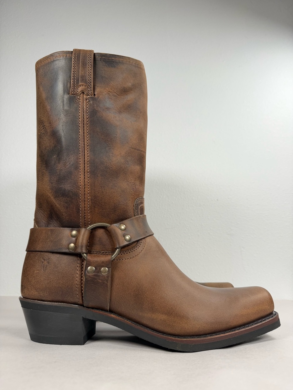 Frye Women’s 77300 12R Harness Boots Size 12 M Brown Leather Tan Made In USA